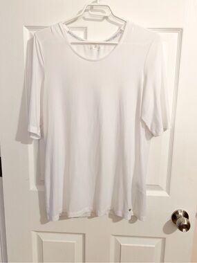 Gerry Weber Casual White Short-Sleeve Crew Neck Tee - size 12